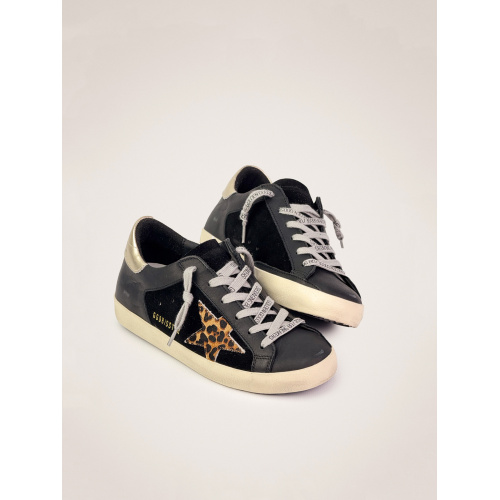 Женские кеды Golden Goose Super Star Black Leo Star