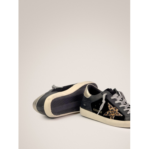 Женские кеды Golden Goose Super Star Black Leo Star