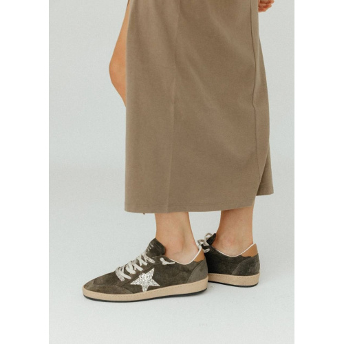 Женские кеды Golden Goose Ball Star Suede Khaki