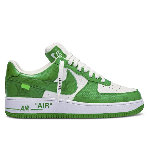 Женские кроссовки Louis Vuitton x Nike Air Force 1 Low White Gym Green