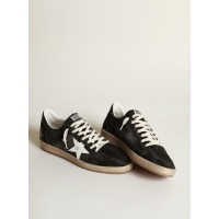 Golden Goose Ball Star In Black Suede With White Leather Star