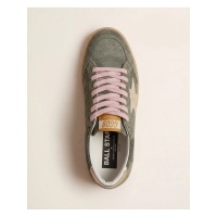 Golden Goose Ball Star in Khaki Suede With Gold Star