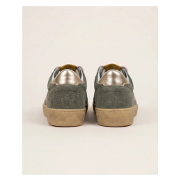 Golden Goose Ball Star in Khaki Suede With Gold Star