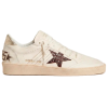 Женские кеды Golden Goose Ball Star Sneakers in White Leather With Crocodile-Effect Star and Gold Heel Tab