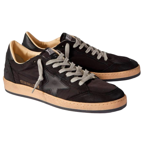 Мужские кеды Golden Goose Mens Ball Star in Black Fabric With Black Star