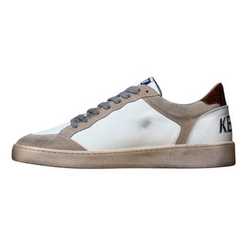 Мужские кеды Golden Goose Mens Ball Star in Beige Suede With Navy Blue Star