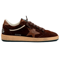 Golden Goose Mens Ball Star in Brown Suede With Brown Leather Star and Heel Tab