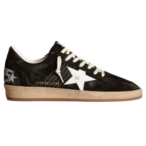 Женские кеды Golden Goose Ball Star In Black Suede With White Leather Star