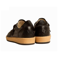 Golden Goose Ball Star In Black Nappa With Black Glitter Star And Suede Heel Tab
