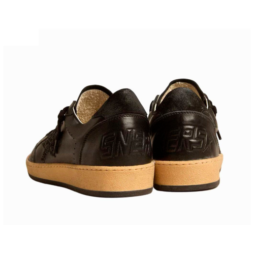 Женские кеды Golden Goose Ball Star In Black Nappa With Black Glitter Star And Suede Heel Tab