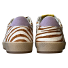 Женские кеды Golden Goose Ball Star Sneakers in Zebra-Print Leather With Lilac Heel Tab