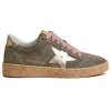Женские кеды Golden Goose Ball Star in Khaki Suede With Gold Star