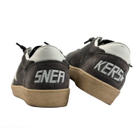 Golden Goose Mens Ball Star in Grey Suede With White Star