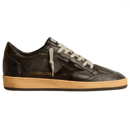 Golden Goose Mens Ball Star In Black Nappa With Suede Star And Nappa Heel Tab