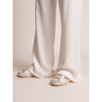 Golden Goose Super Star With Gold Glitter Star And Ice-Gray Suede Inserts