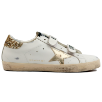 Golden Goose Old School With Gold Star in Laminated Leather