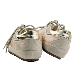 Golden Goose Super Star Sneakers in Light Gray Nylon With Metallic Star