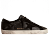 Мужские кеды Golden Goose Mens Super Star In Black Nappa With Black Suede Star And Heel Tab