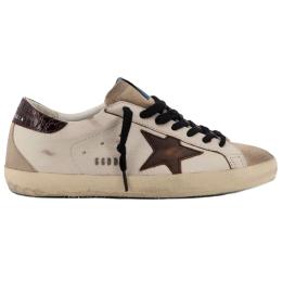 Golden Goose Mens Super Star in leather with suede star and heel tab
