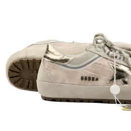 Golden Goose Super Star Sneakers in Light Gray Nylon With Metallic Star